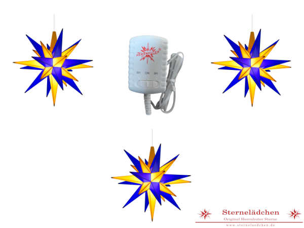 Herrnhuter Sterne-Set "Flexi" A4, gelb/blau